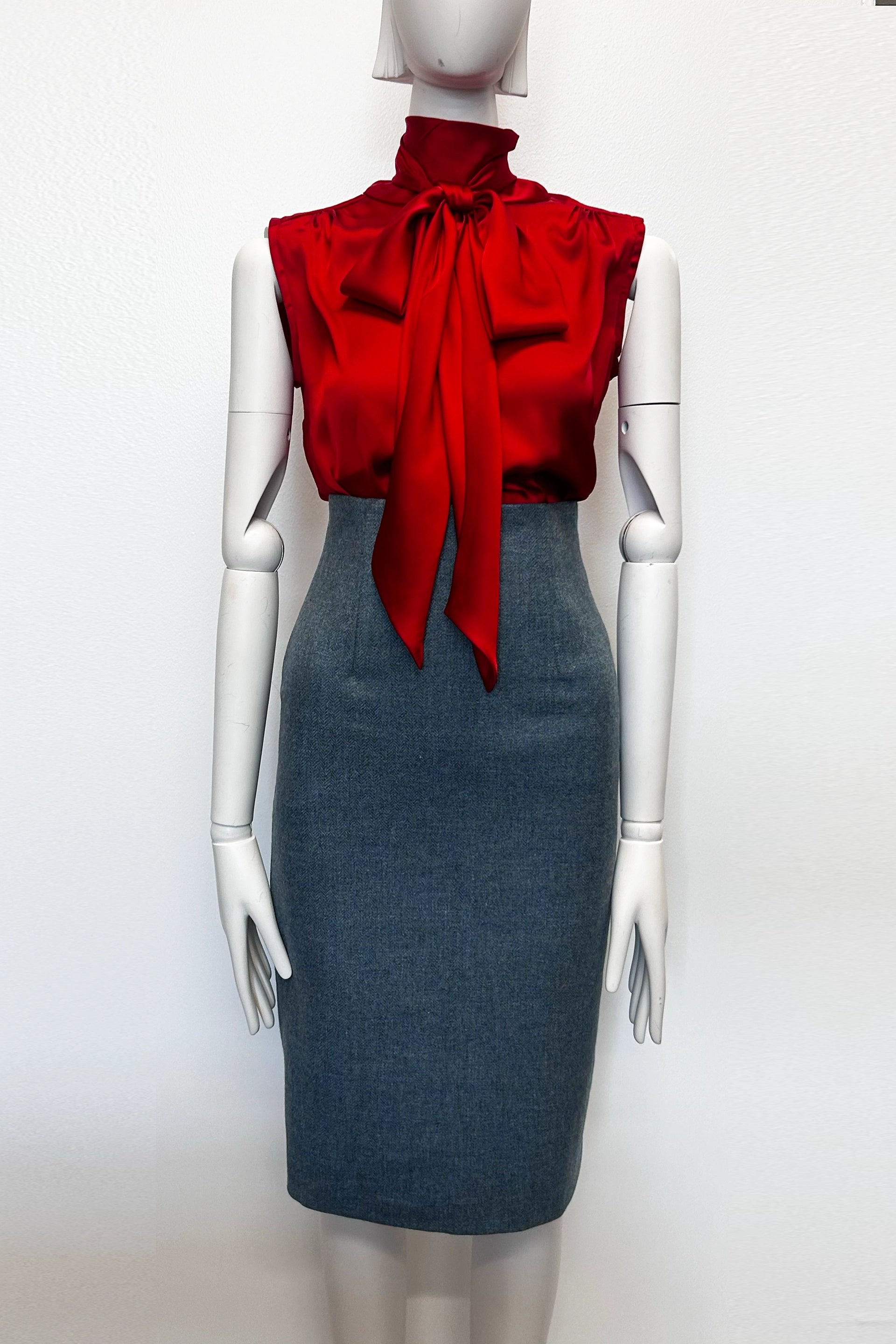 Audrey Tweed High Waisted Pencil Skirt