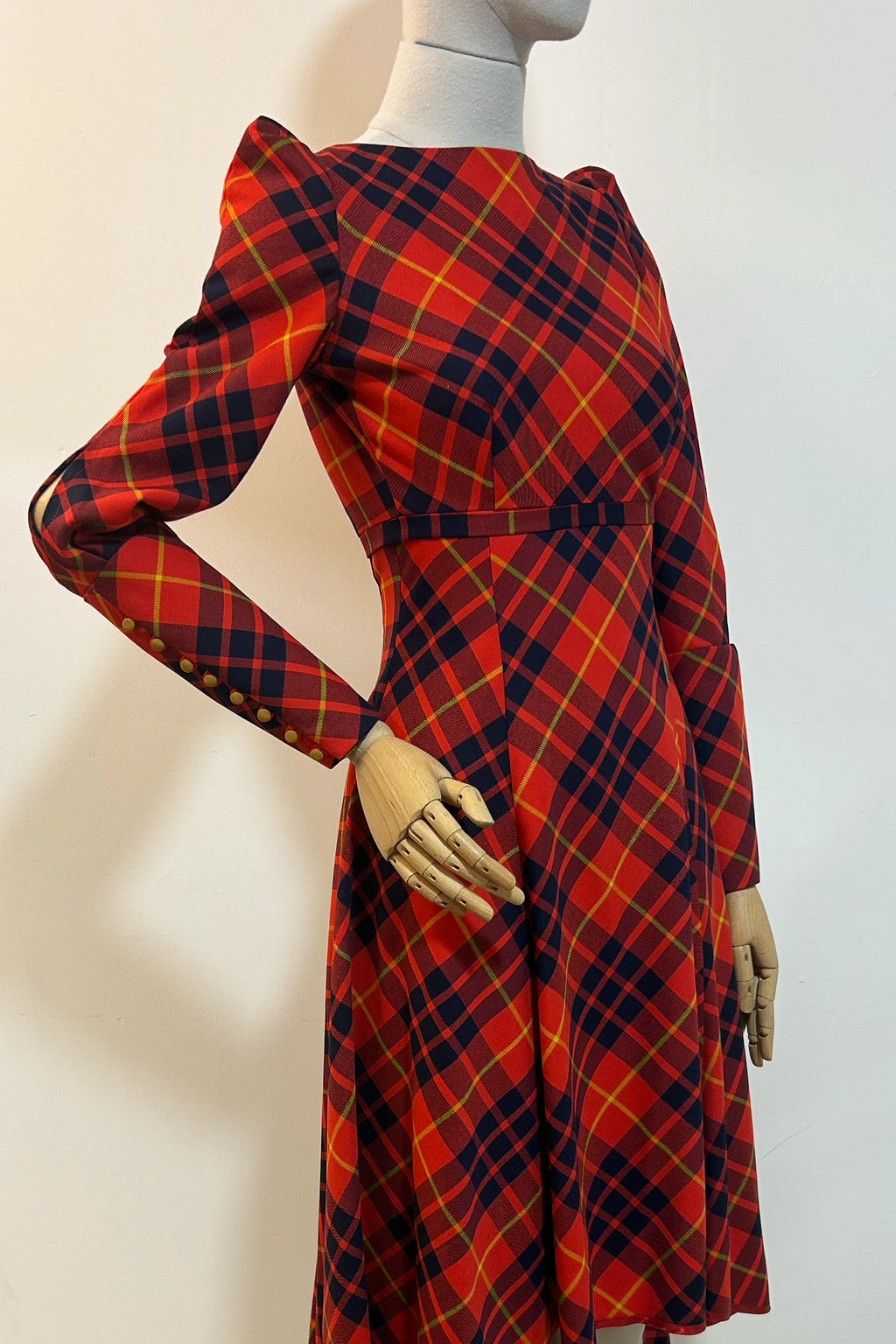 Barbara Tartan Wasserfallkleid