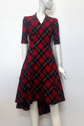 3/4 Sleeve Blitz Tartan Waterfall Dress