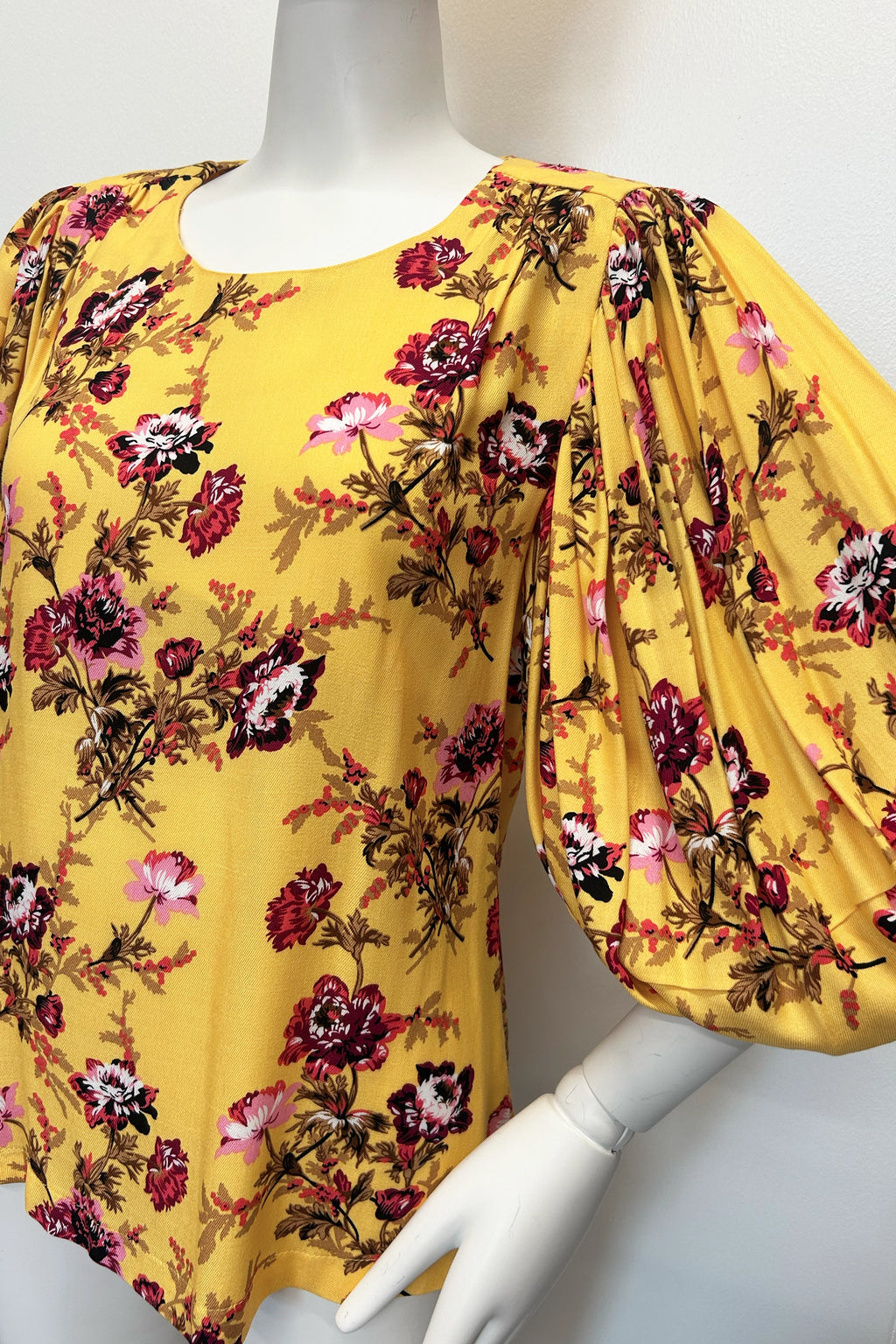 Camille Top in Yellow Floral