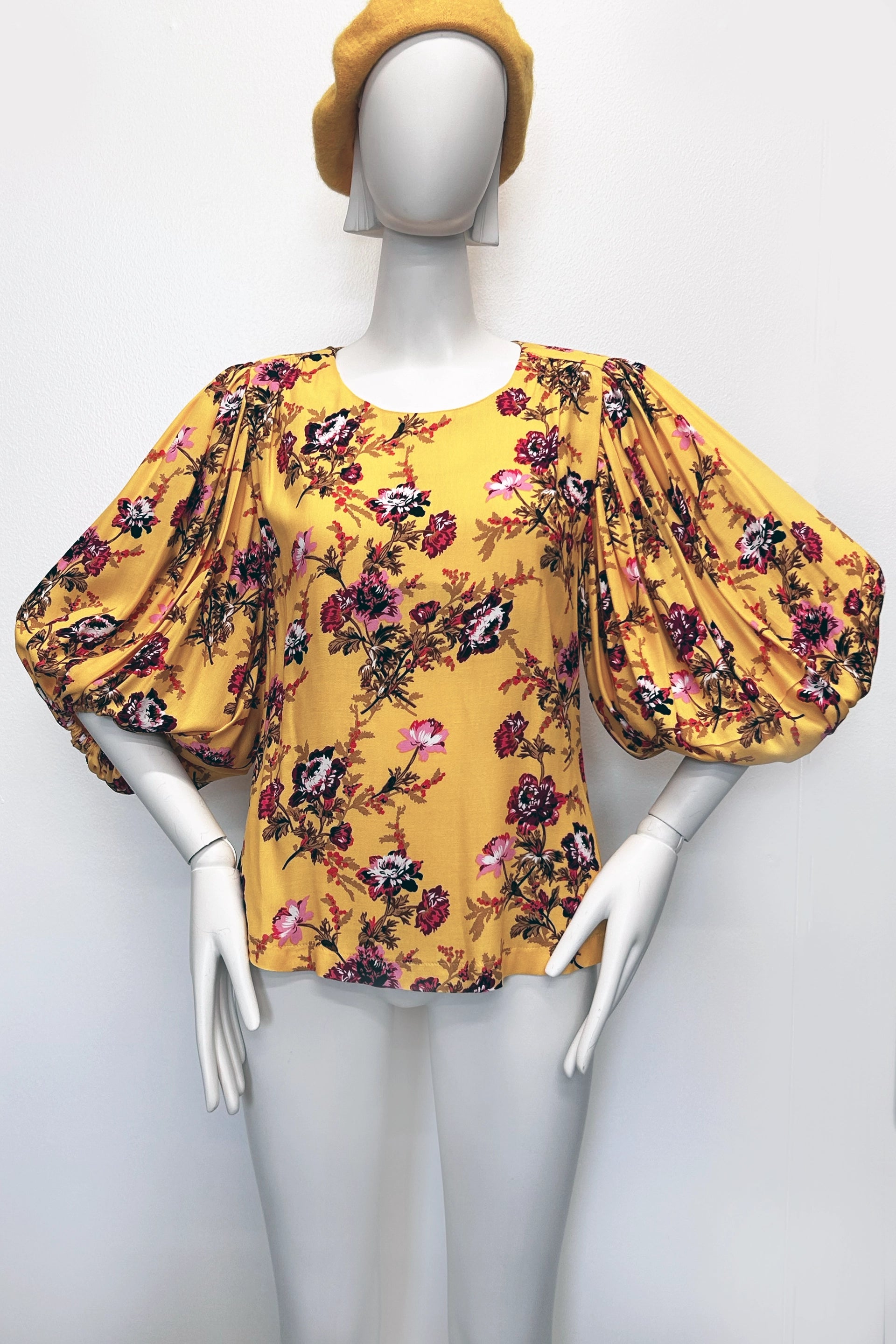 Camille Top in Yellow Floral