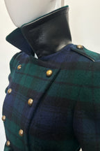 Blackwatch Cashmere and Nappa Military Coat