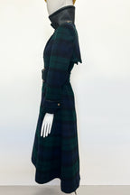 Blackwatch Cashmere and Nappa Military Coat
