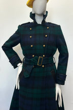 Blackwatch Cashmere and Nappa Military Coat