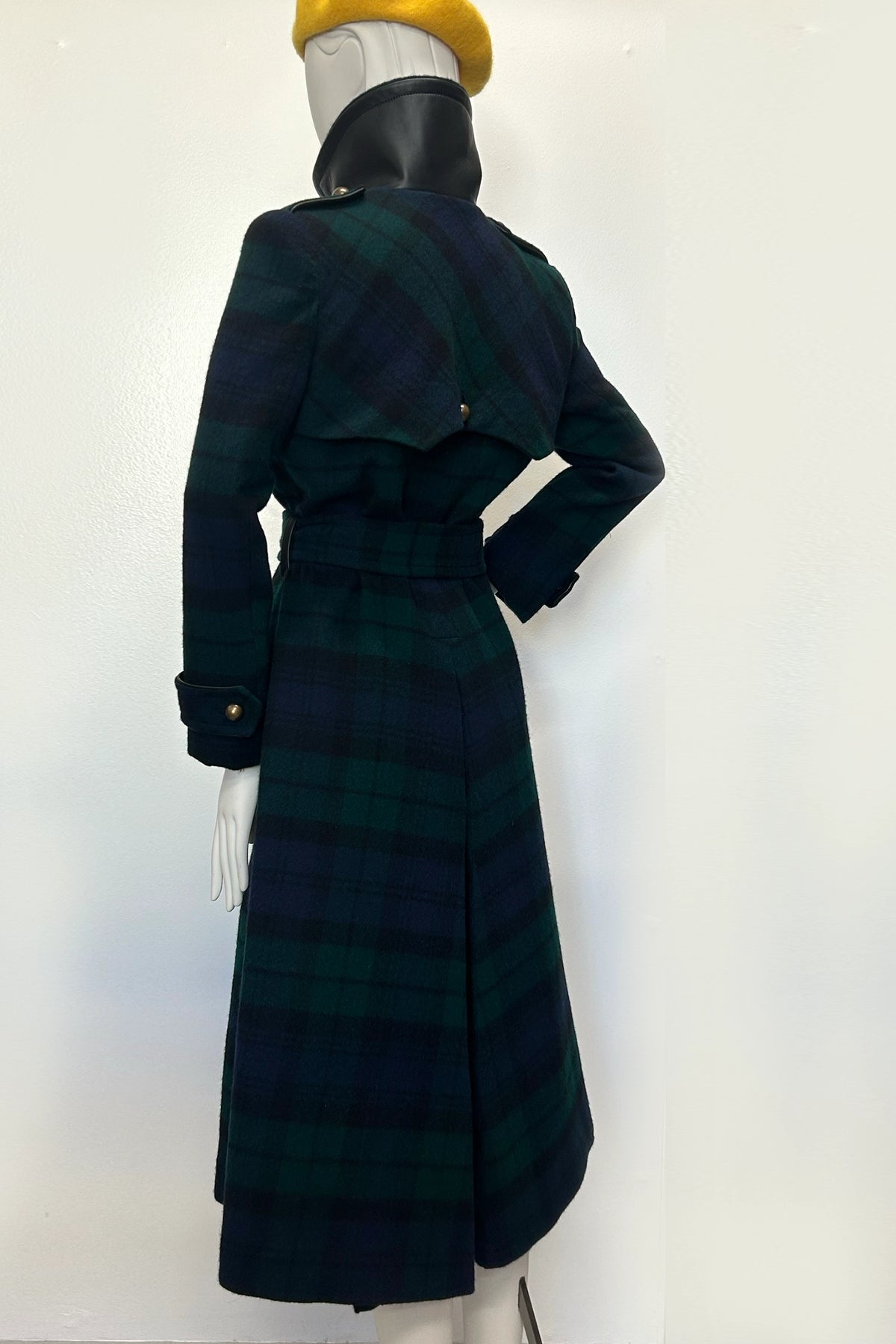 Blackwatch Cashmere and Nappa Military Coat
