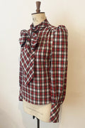 Eliza Tartan Tie Neck Shirt