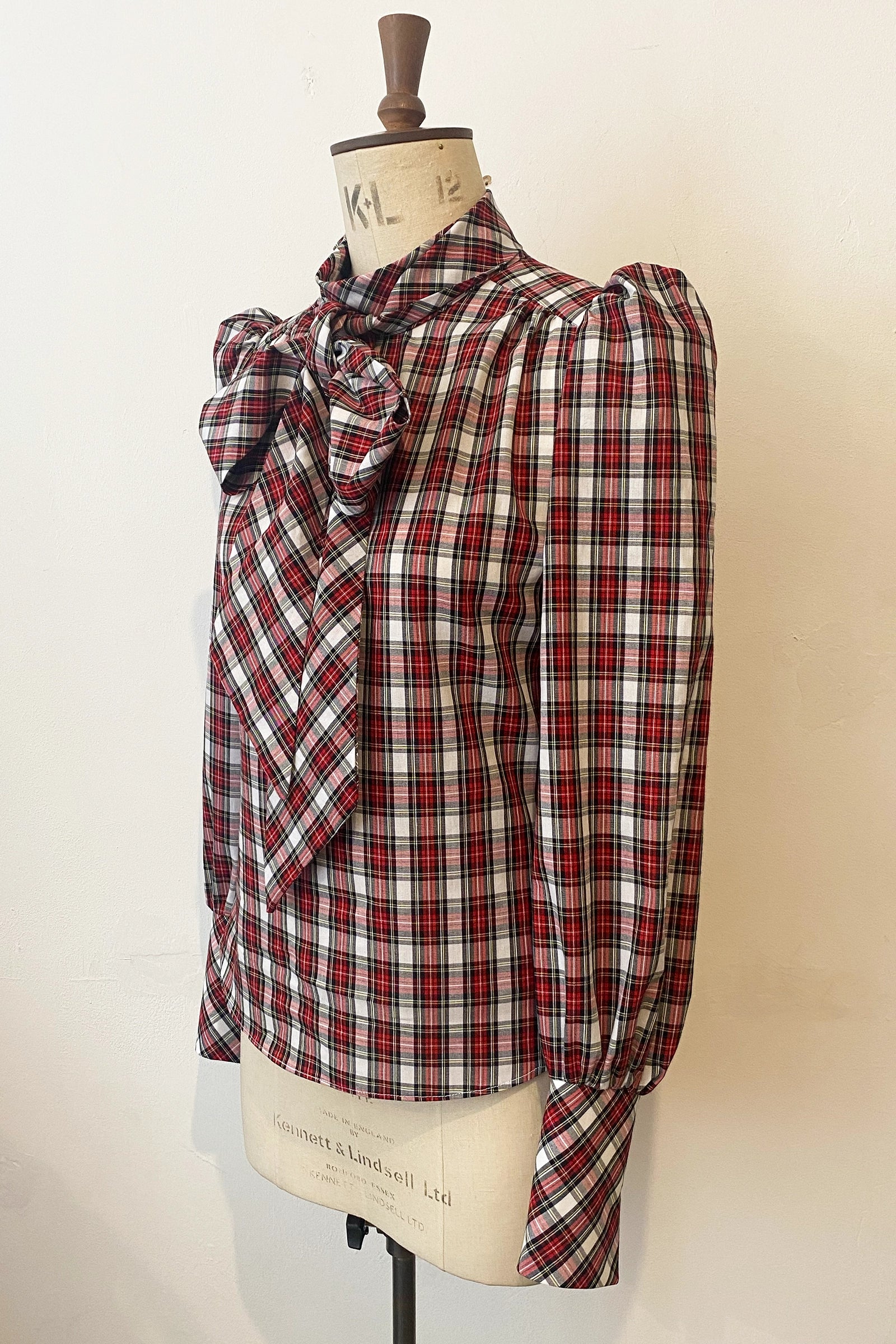 Eliza Tartan Tie Neck Shirt