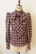 Eliza Tartan Tie Neck Shirt