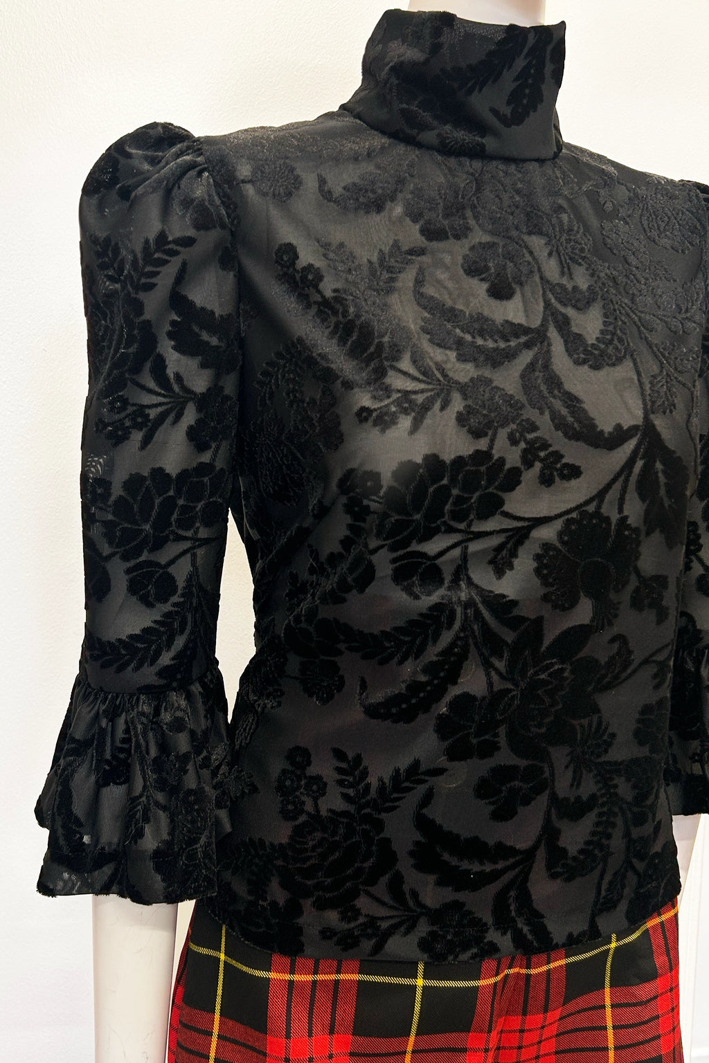 High Neck Velvet Fiesta Top