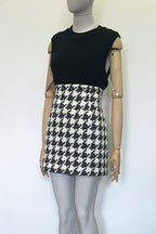 Houndstooth High Waist Mini