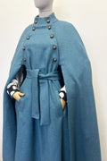 Tweed-Maxi-Cape mit Gürtel