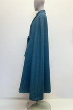 Tweed-Maxi-Cape mit Gürtel