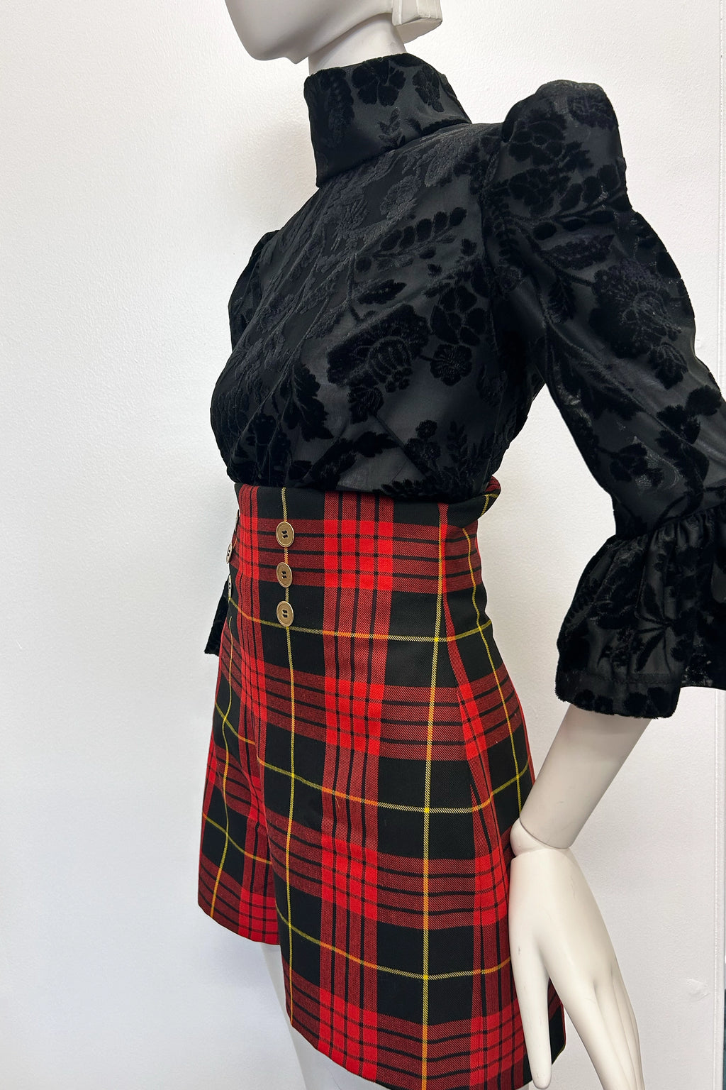 High Waisted Tartan Shorts
