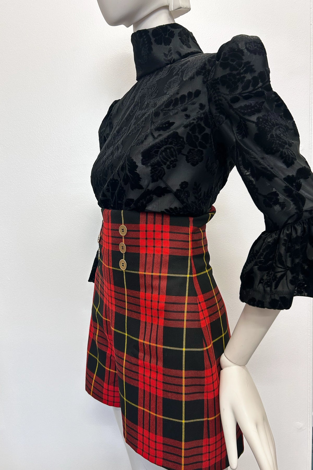 High Waisted Tartan Shorts