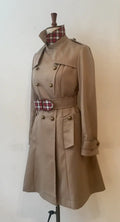 Totty Trench Coat with Tartan Trimmings