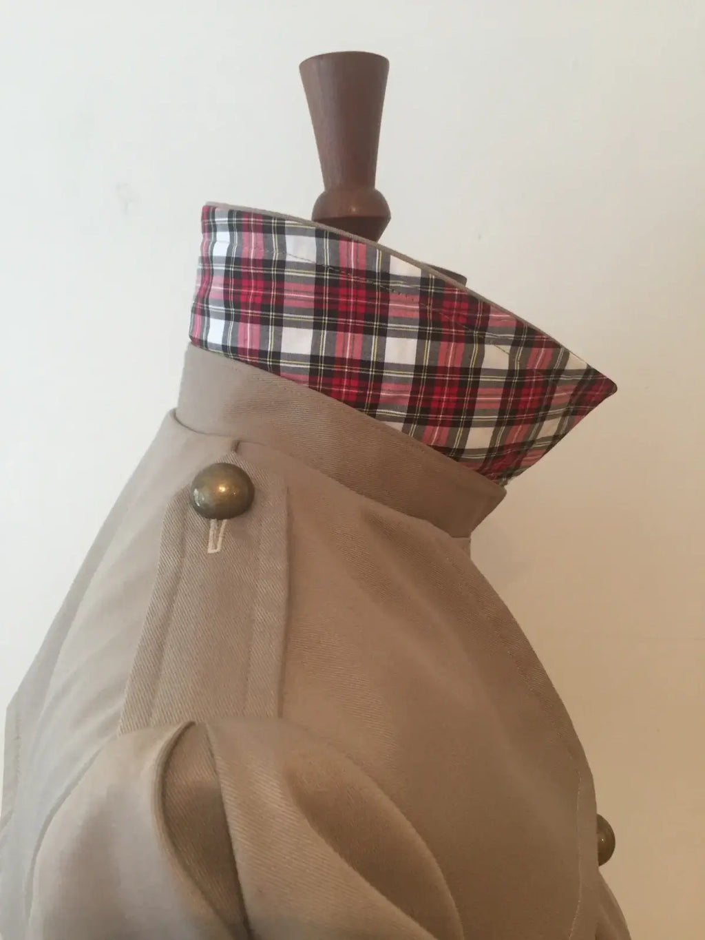 Totty Trench Coat with Tartan Trimmings