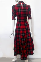 3/4 Sleeve Blitz Tartan Waterfall Dress
