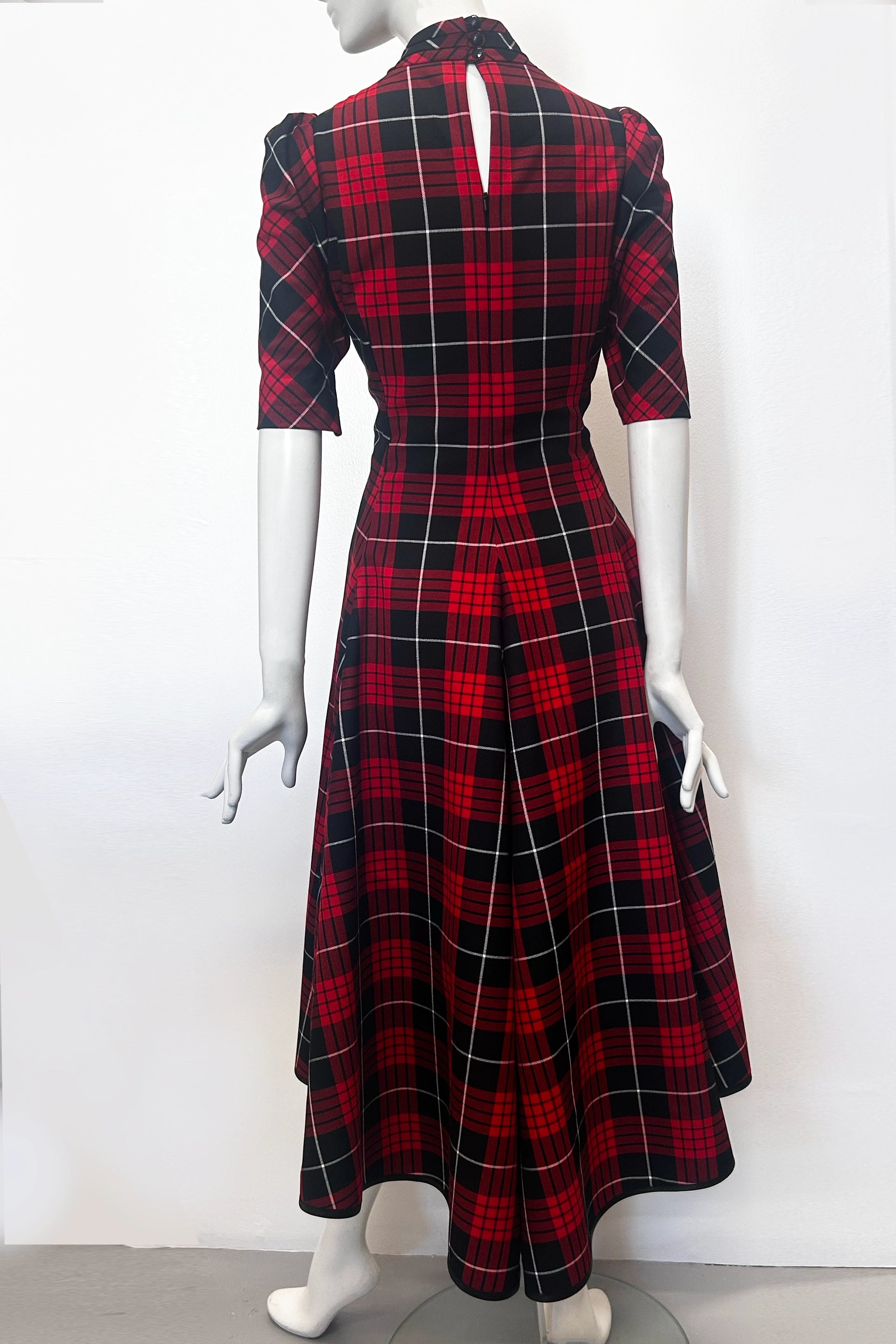 3/4 Sleeve Blitz Tartan Waterfall Dress