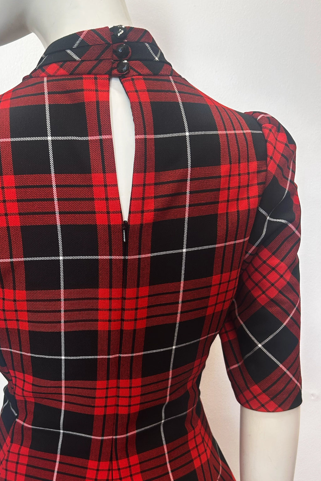 3/4 Sleeve Blitz Tartan Waterfall Dress