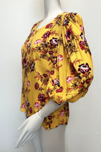 Camille Top in Yellow Floral