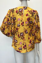 Camille Top in Yellow Floral