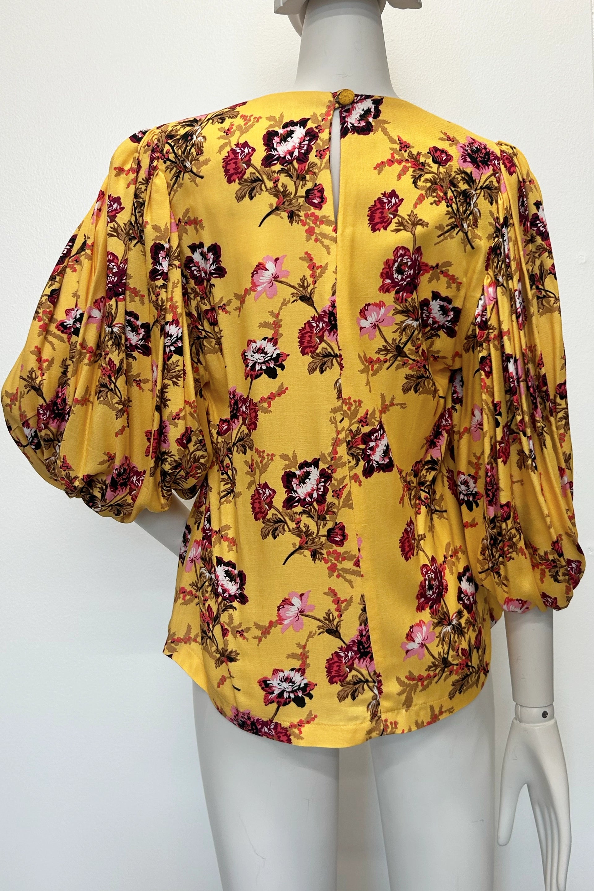 Camille Top in Yellow Floral