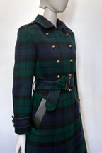Blackwatch Cashmere and Nappa Military Coat