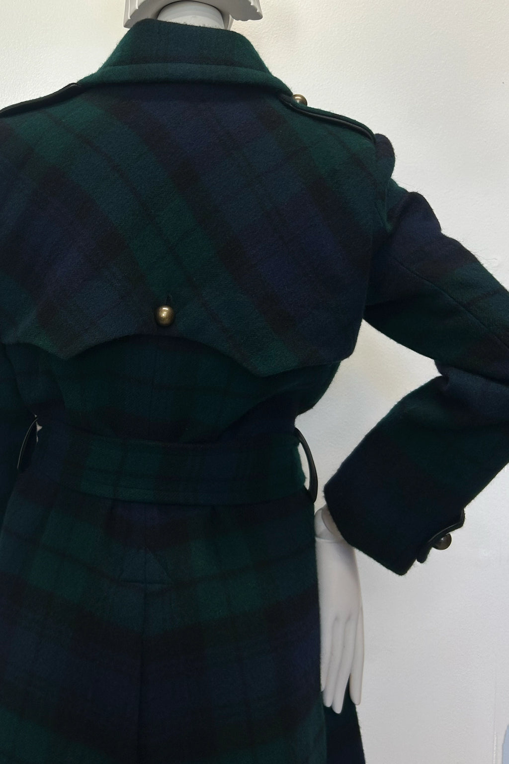 Blackwatch Cashmere and Nappa Military Coat