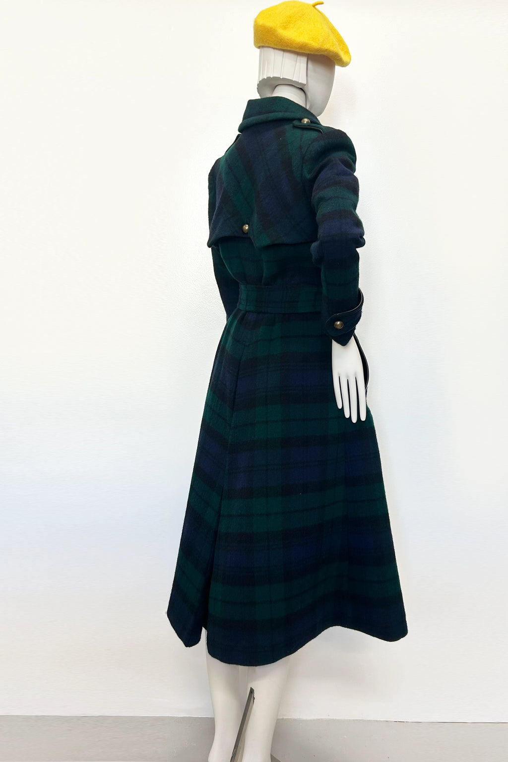Blackwatch Cashmere and Nappa Military Coat