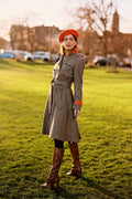 The Check & Leather Military Trench Coat