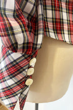 Eliza Tartan Tie Neck Shirt