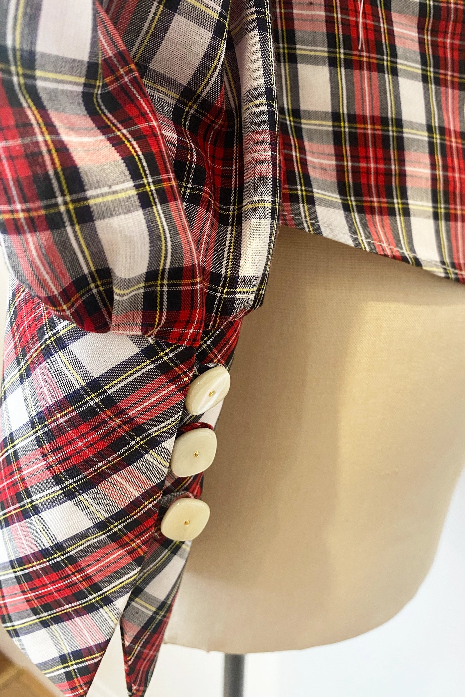 Eliza Tartan Tie Neck Shirt