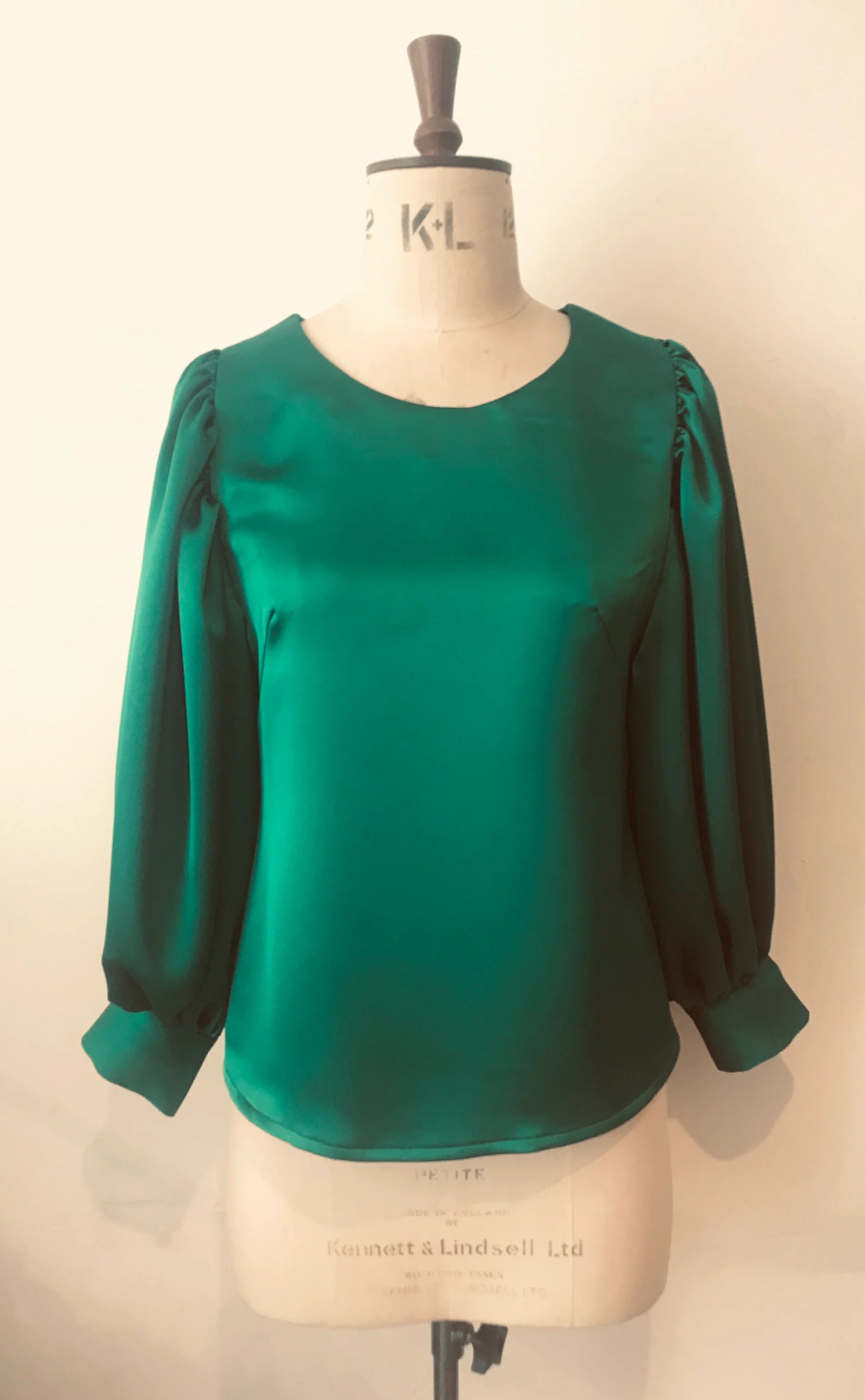 Satin Esmeralda Balloon Sleeve Top