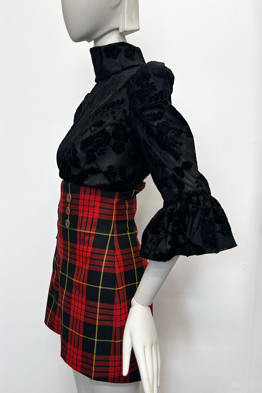 High Neck Velvet Fiesta Top