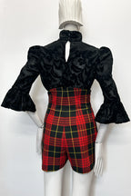 High Neck Velvet Fiesta Top