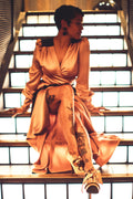 Two tone Esmeralda wrap dress