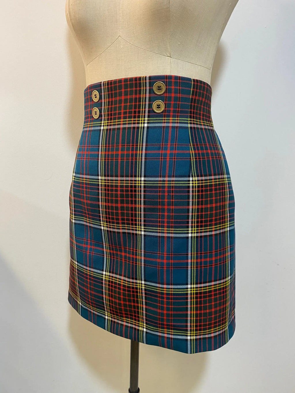High Waist Tartan Minirock