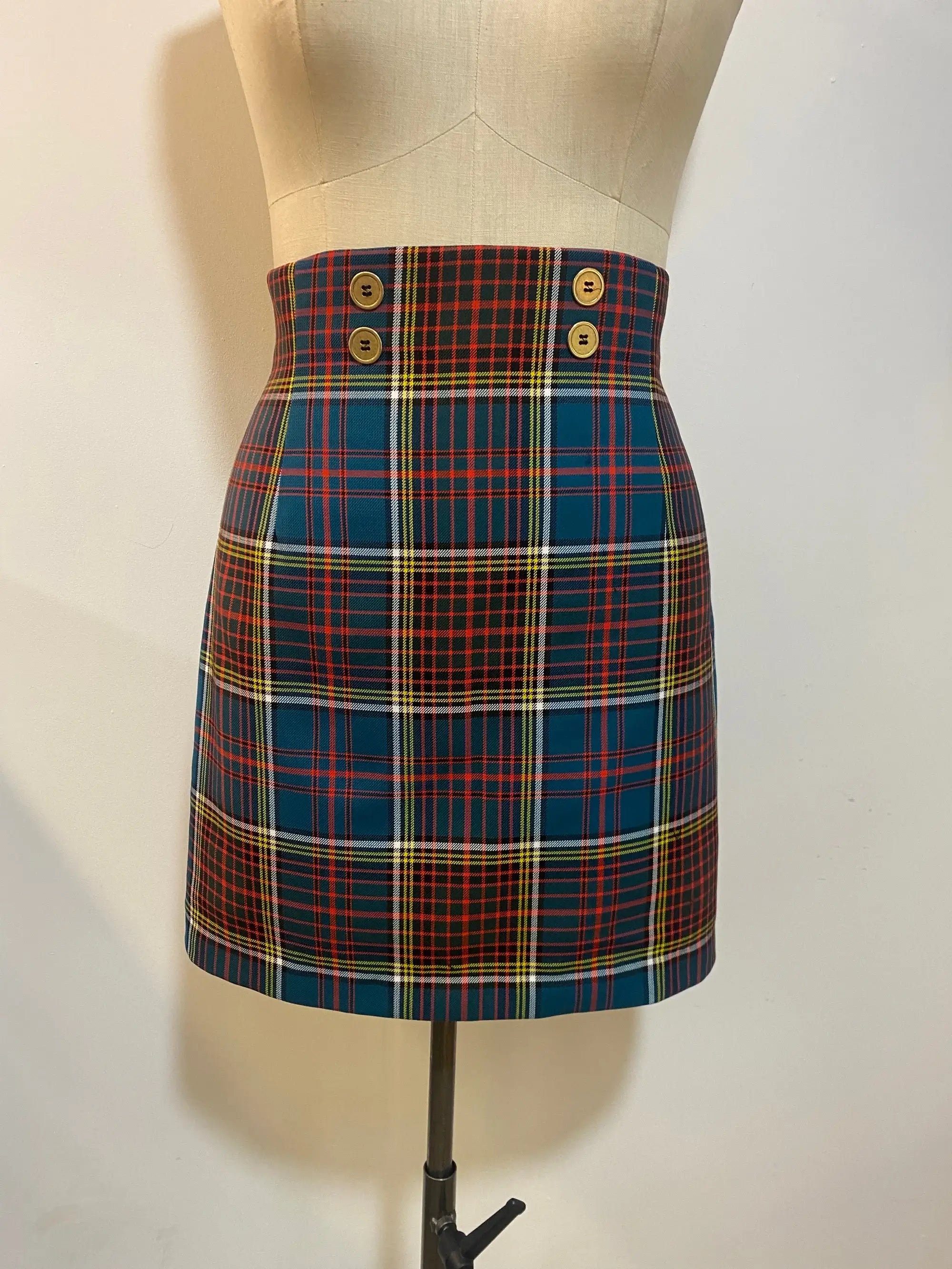 High Waist Tartan Minirock