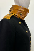 Melton Wool & Leather Military Coat