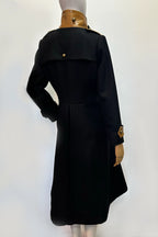 Melton Wool & Leather Military Coat