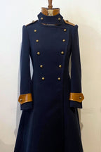 Melton Wool & Leather Military Coat