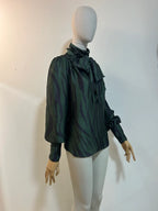 Anita Printed Silky Tie Neck Blouse
