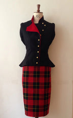 Audrey Tartan High Waisted Pencil Skirt