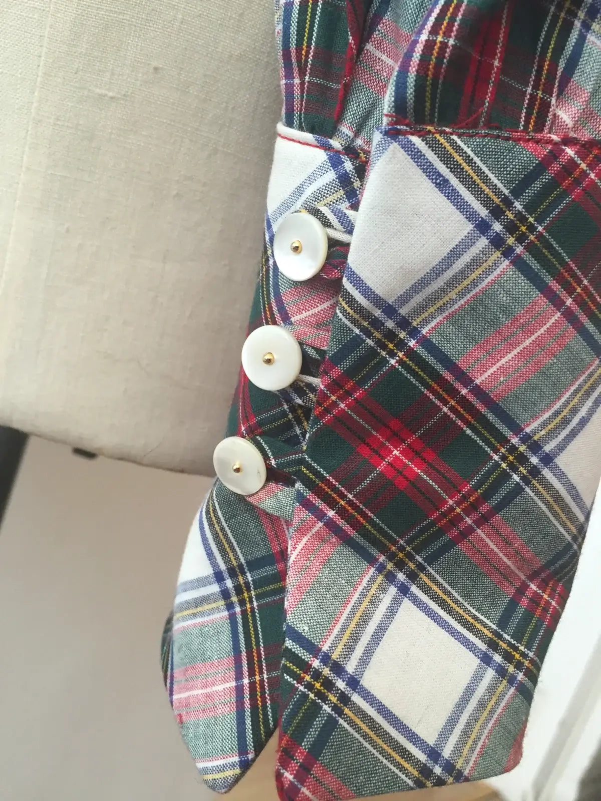 Eliza Tartan Tie Neck Shirt
