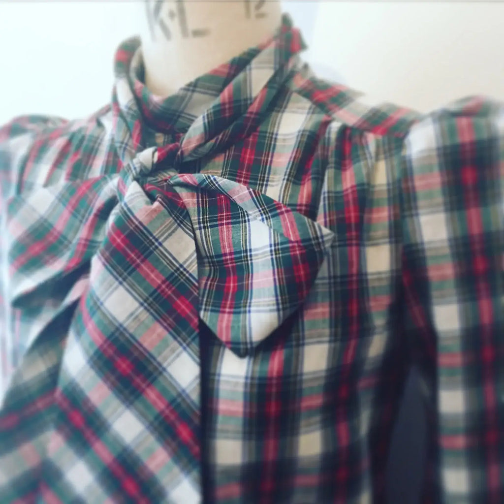 Eliza Tartan Tie Neck Shirt