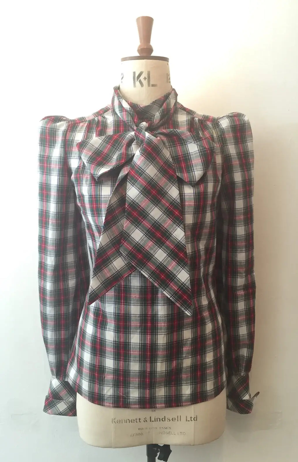 Eliza Tartan Tie Neck Shirt