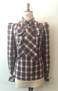 Eliza Tartan Tie Neck Shirt