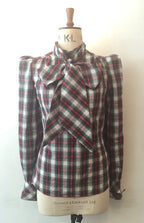 Eliza Tartan Tie Neck Shirt