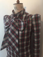 Eliza Tartan Tie Neck Shirt