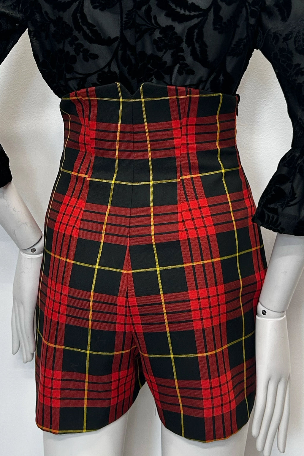 High Waisted Tartan Shorts